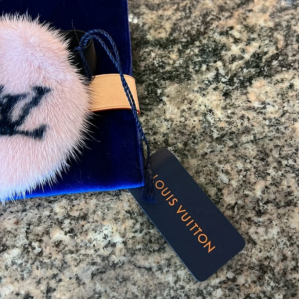 Louis Vuitton Pink Monogram Mink Sleeping Mask with COA